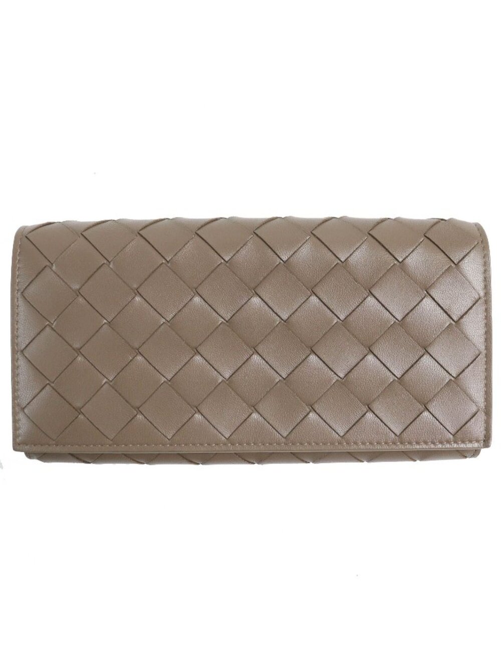 Bottega Veneta Intrecciato Flap Wallet Bifold Leather Brown